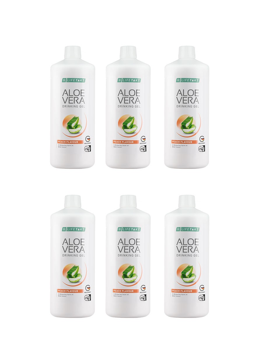 LR Lifetakt Aloe Vera Drinking Gel pêche en pack de 6